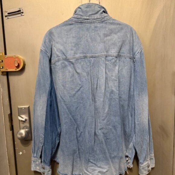 Retro Laura Ashley patchwork distressed denim shirt - RARE - Picture 12 of 16